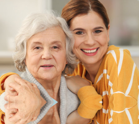 image of the home care staff and the ederly woman